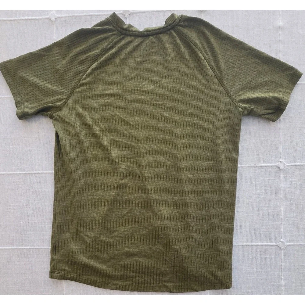 Athletic Works Boys XL 14-16 Olive Green Short Sleeve Performance Mesh Tee Shirt